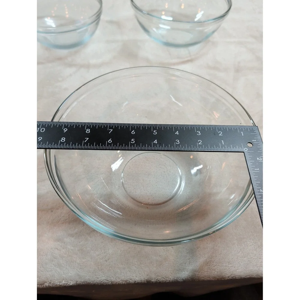 Royalex‎ Clear Glass Nesting Mixing Serving Bowls Set of 3 Round Kitchenware